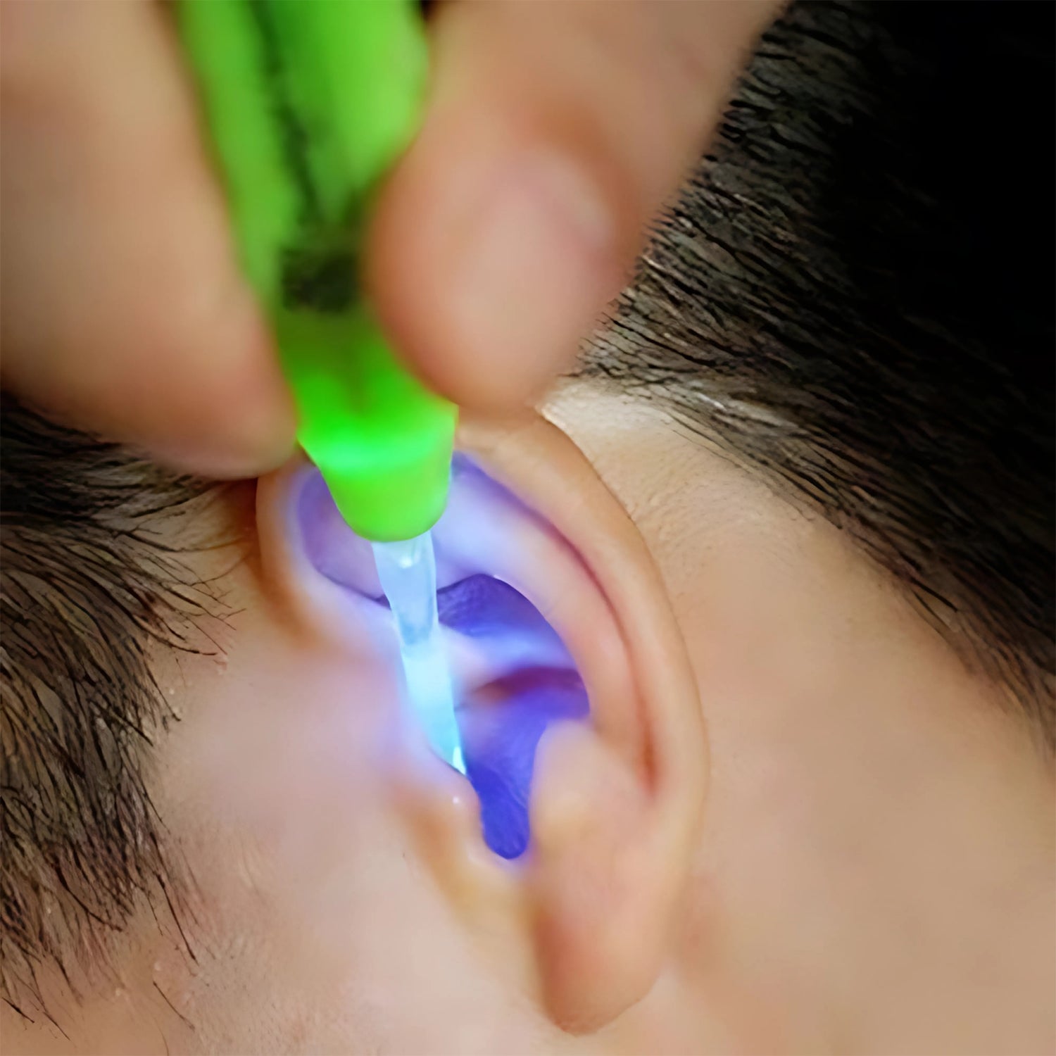 Green Led Flashlight Earpick With Tweezer (1 Pc) Green Led Flashlight Earpick With Tweezer (1 Pc)